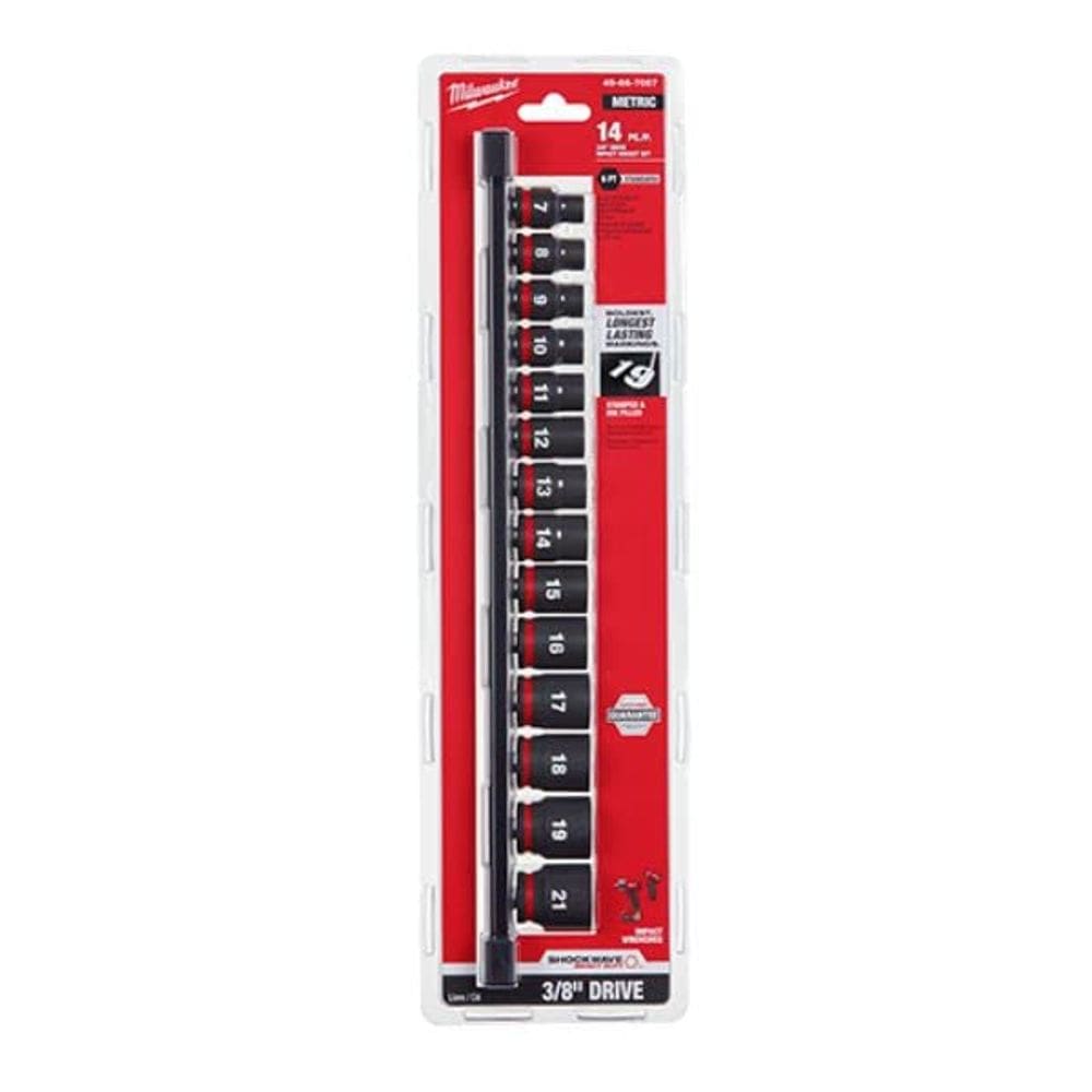 Conjunto de soquetes Milwaukee Electric Tool 14 peças Shallow 3/8 Drive