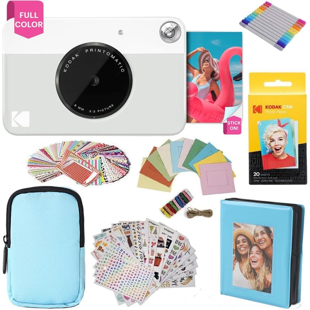 Câmera de impressão instantânea KODAK Printomatic, pacote de presente cinza