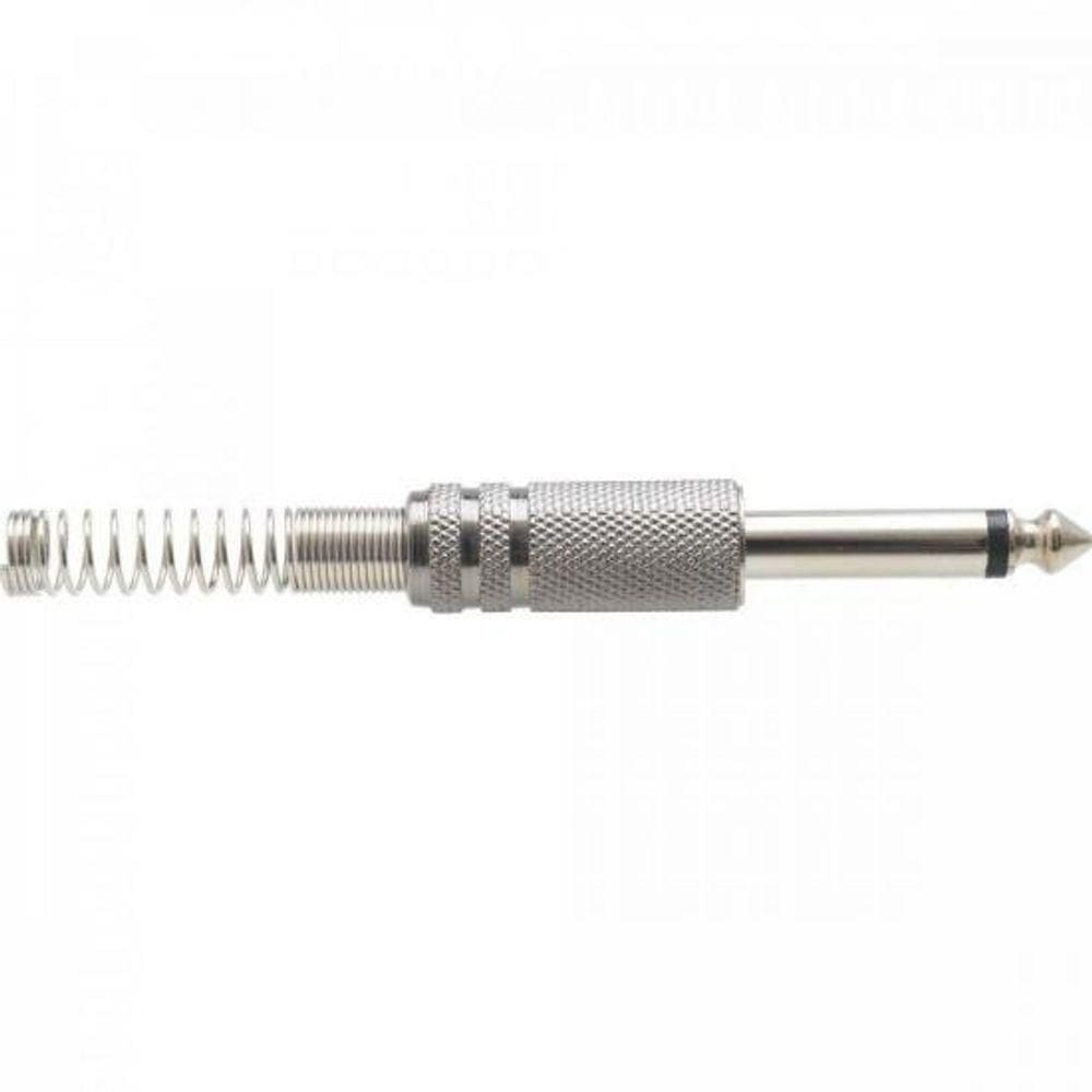 Plug P10 Mono Metal Niquelado Com Mola Storm - Pct / 50