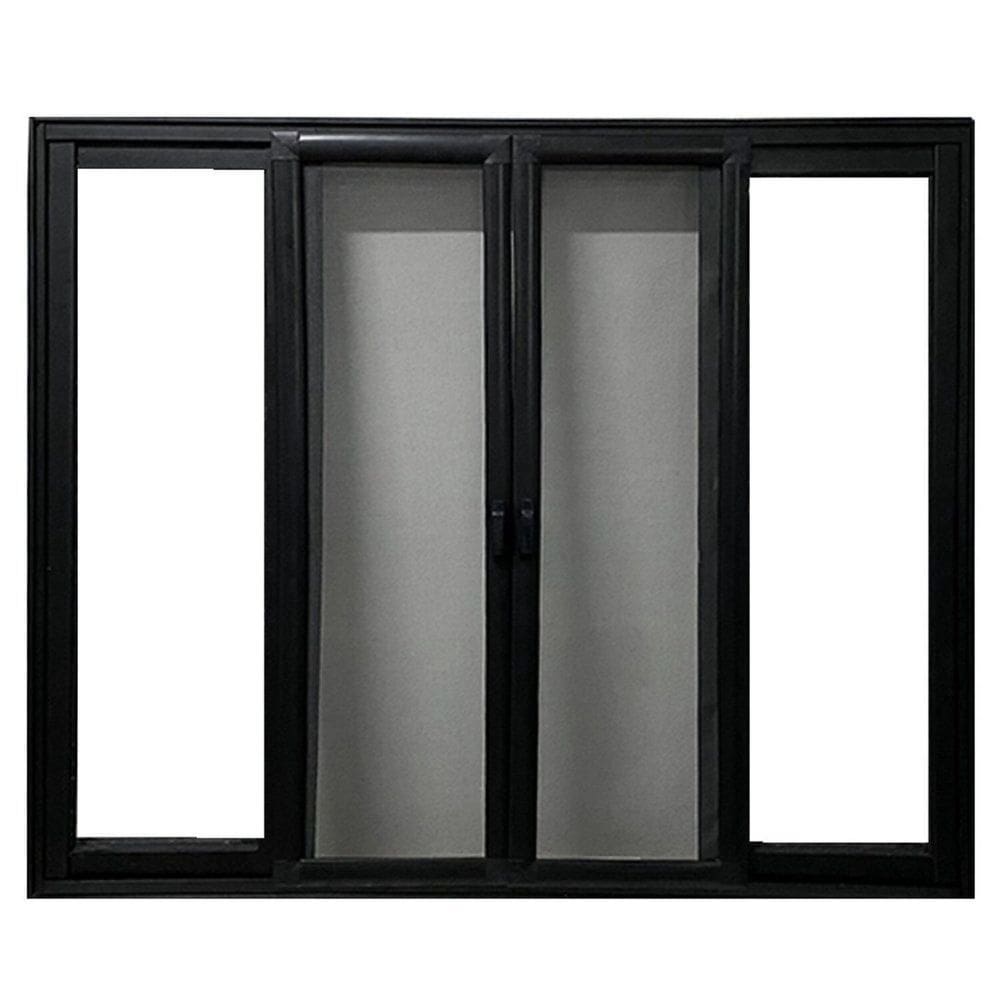 Janela Vitro 4 Folhas Tela Mosquiteira Linha 25 Alum. Preto 120x120 Preto