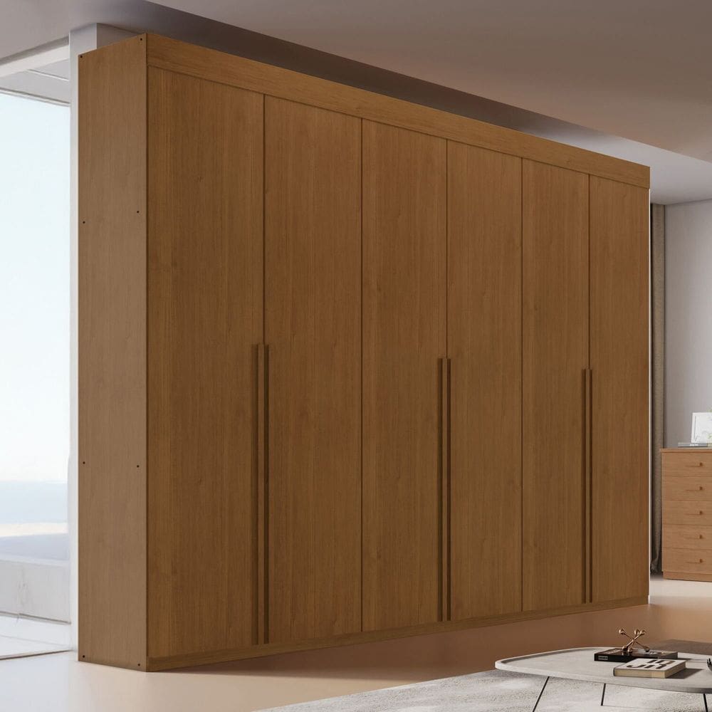 Guarda-Roupa 6 Portas 100% MDF Versatil Cedro