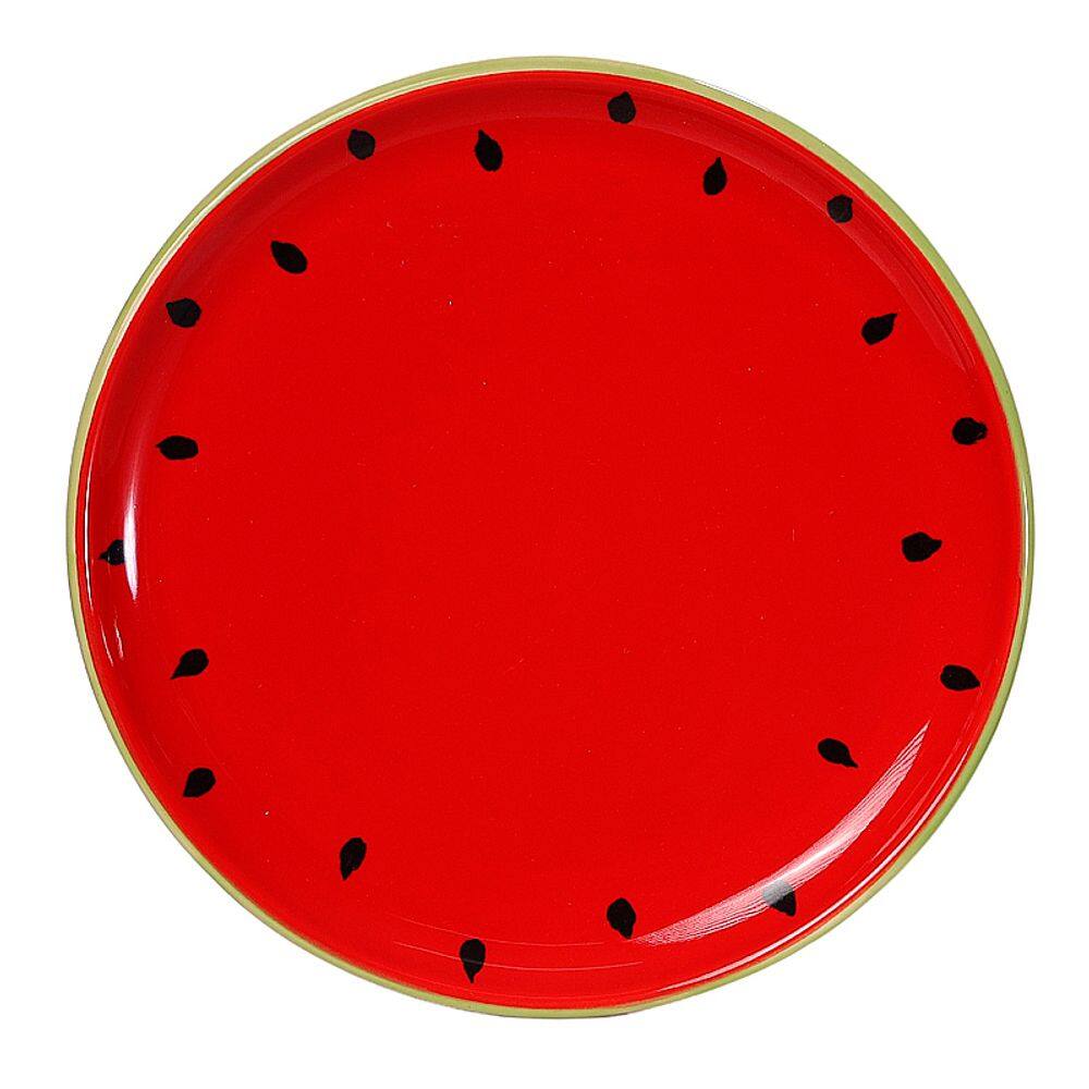 Prato Raso Redondo Melancia Tutti-Frutti em Cerâmica 2x23cm 120-369MEL - Silveira