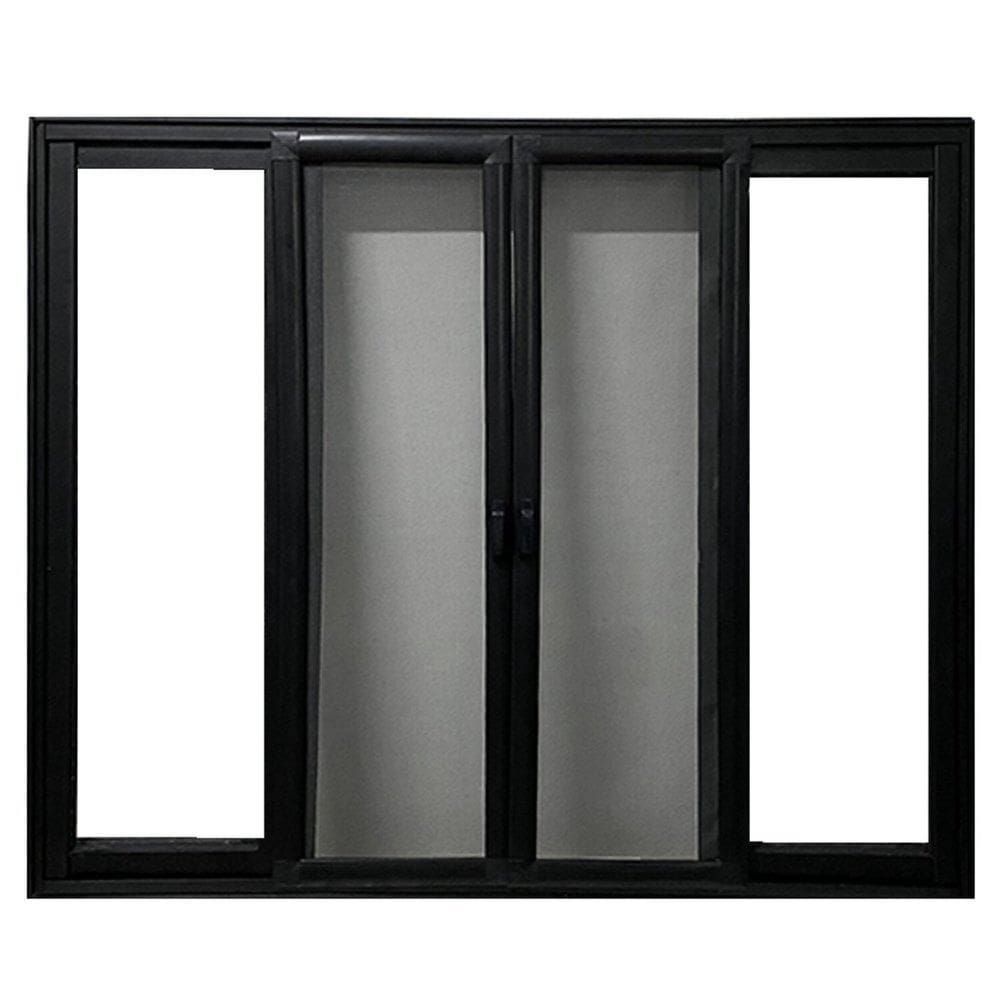 Janela Vitro 4 Folhas Tela Mosquiteira Linha 25 Alum. Preto 120x150 Preto