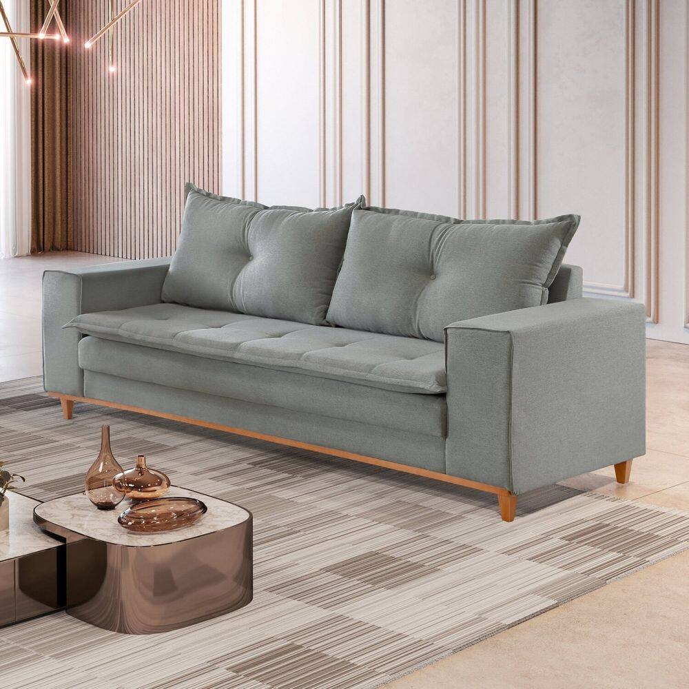 Sofá 4 Lugares 220cmX 92cm X 81cm Caparaó Cinza