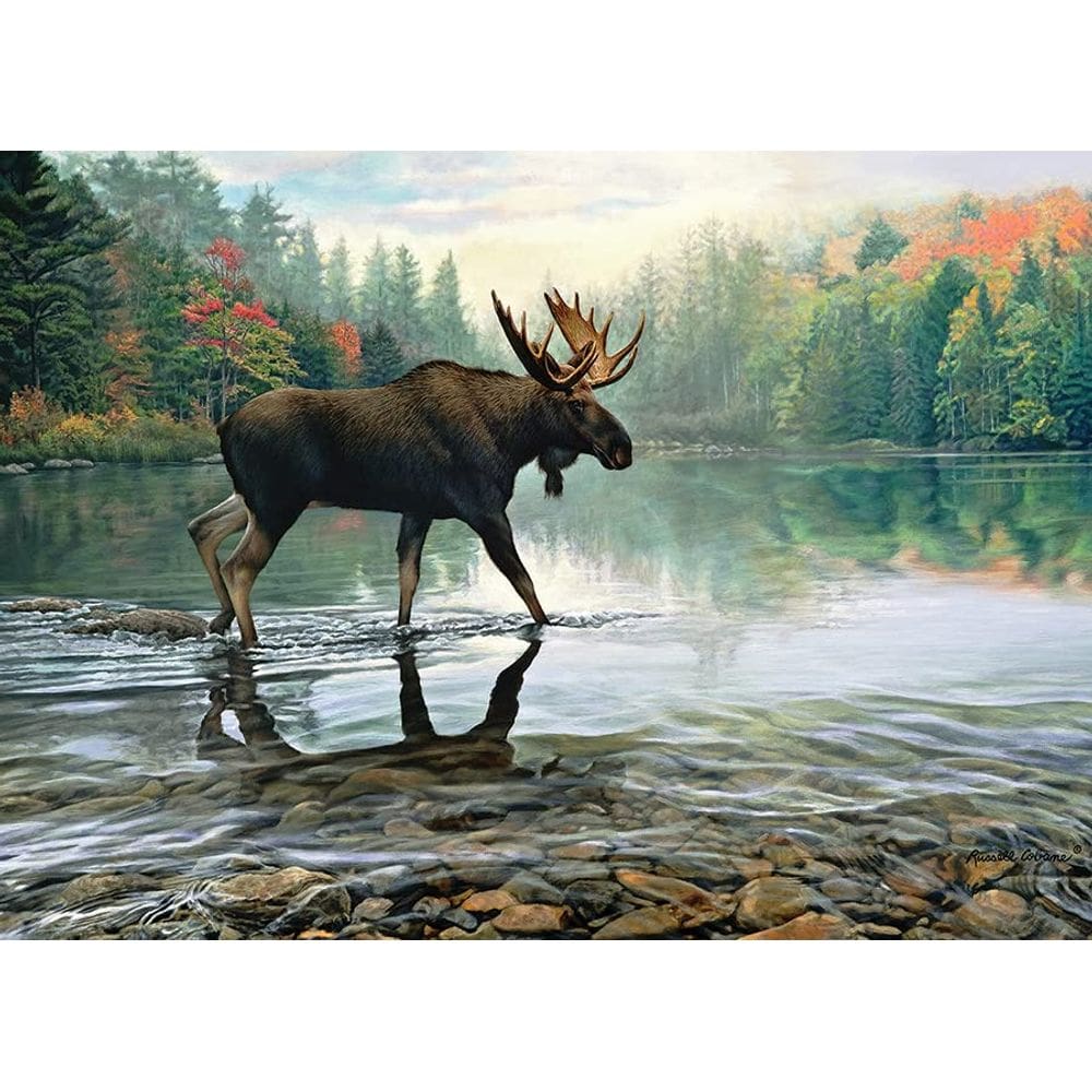 Quebra-cabeça Cobble Hill Moose Crossing 1000 peças com pôster
