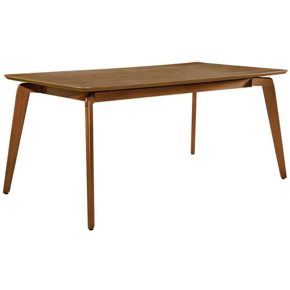 Mesa De Jantar Jade Tampo Laminado Com Pés Em Madeira 1,80 M