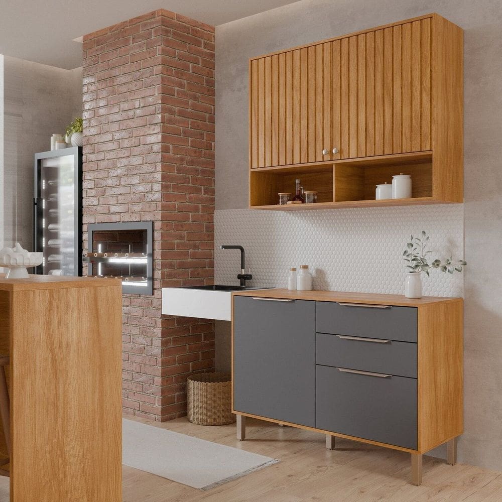 Cozinha Compacta para Área Goumet Divina Inspirar e Transformar Cinamomo/ Titânio