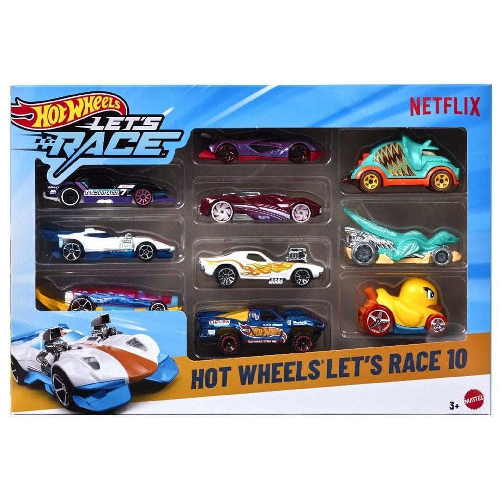 Hot Wheels Pacote com 10 Carros Let`s Race - Mattel