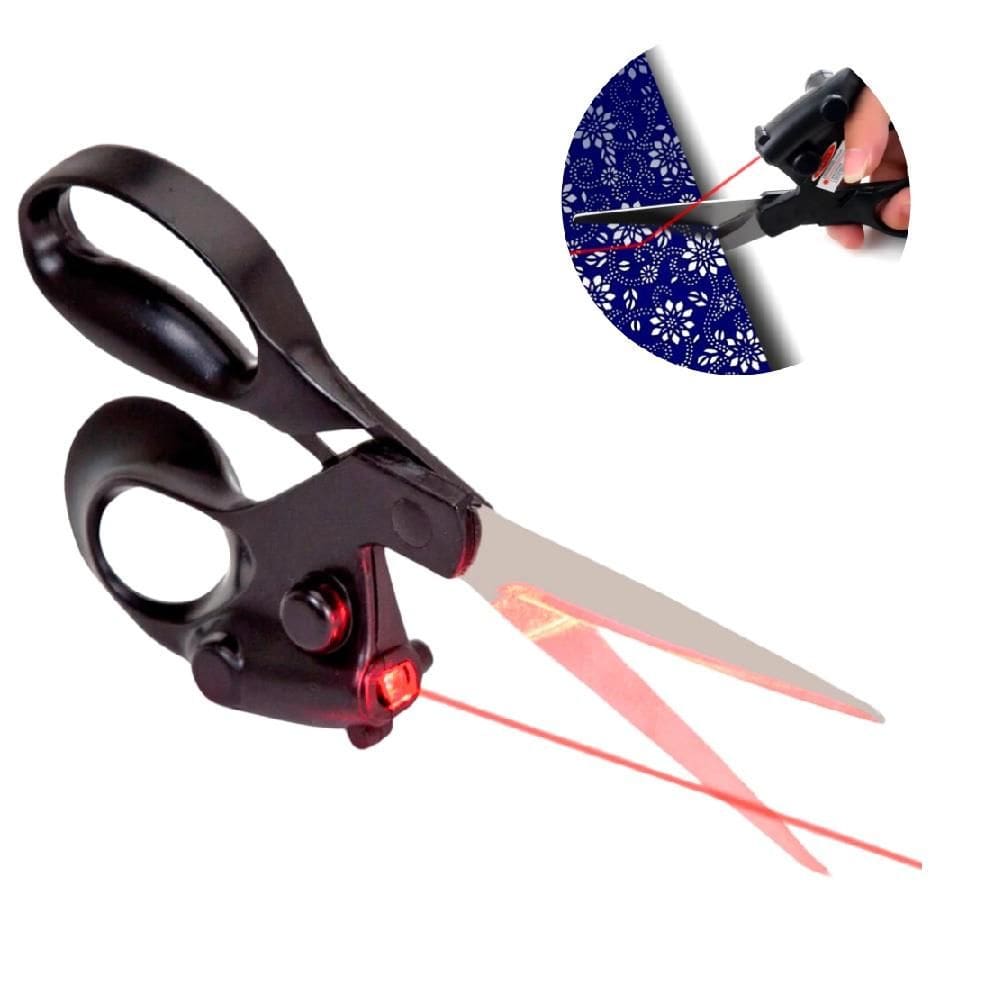 Tesoura Com Mira Laser Guia De Corte Precisao Para Tecidos Artesanato Patchwork Costura Papel Multiuso Hobby Profissiona