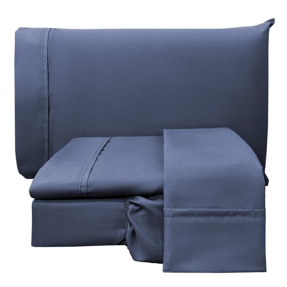 Jogo De Lençol Queen Confort Micropercal 300 Fios Toque De Algodão 4 Peças - Jeans