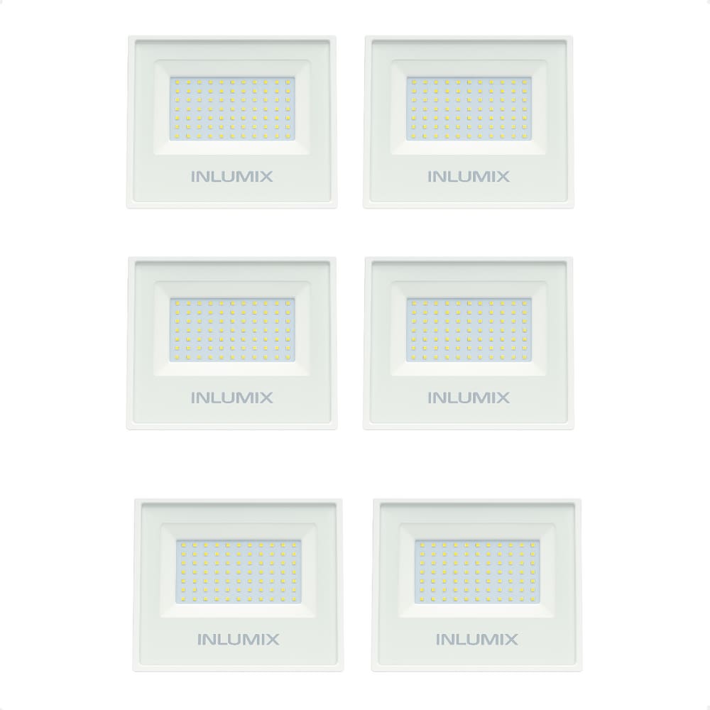 Kit 6 Refletor Holofote de Led 50W Branco Frio 6500K Branco 110/220v