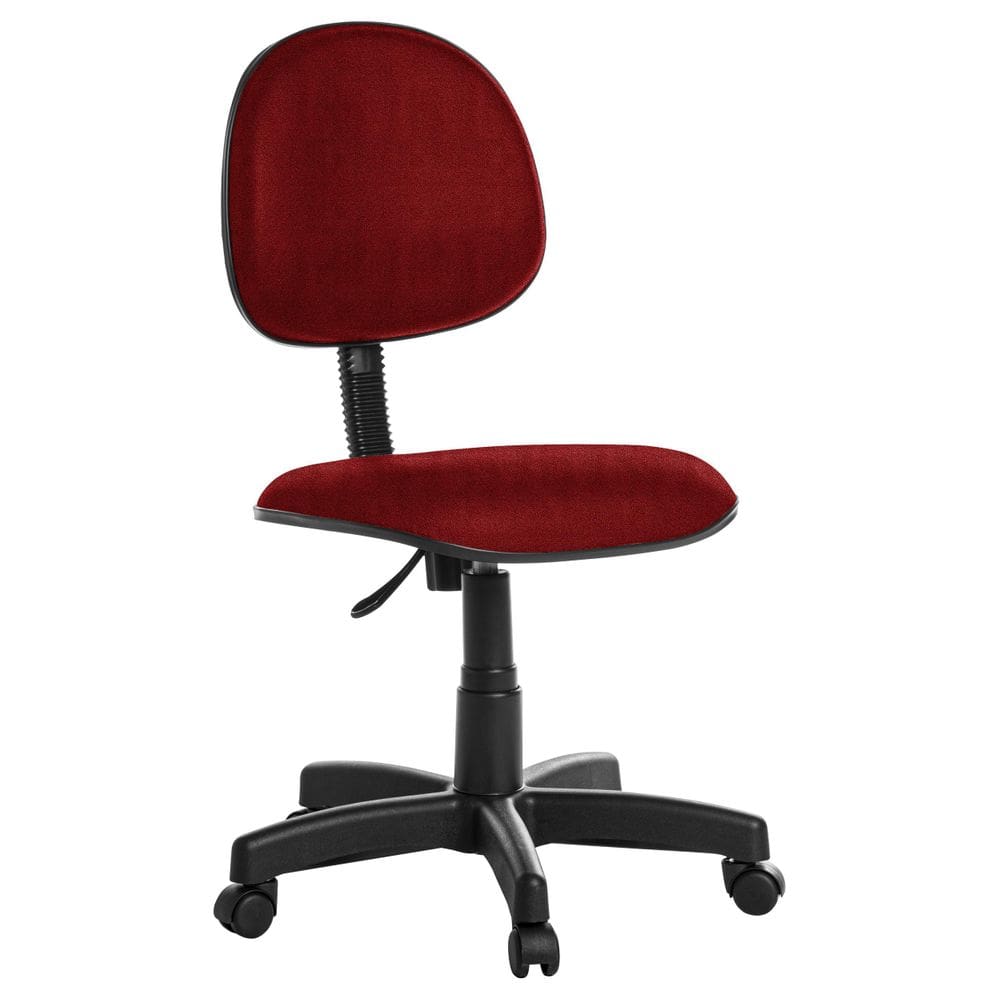 Cadeira Escritorio Giratoria Executiva Em Crepe Vermelho
