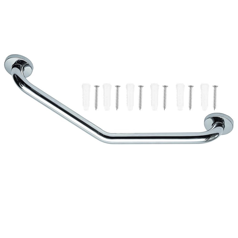 Barra Alça De Apoio Angular Inox 25cm Acessibilidade Idoso Gestante Box Banheiro Vaso Previne Queda