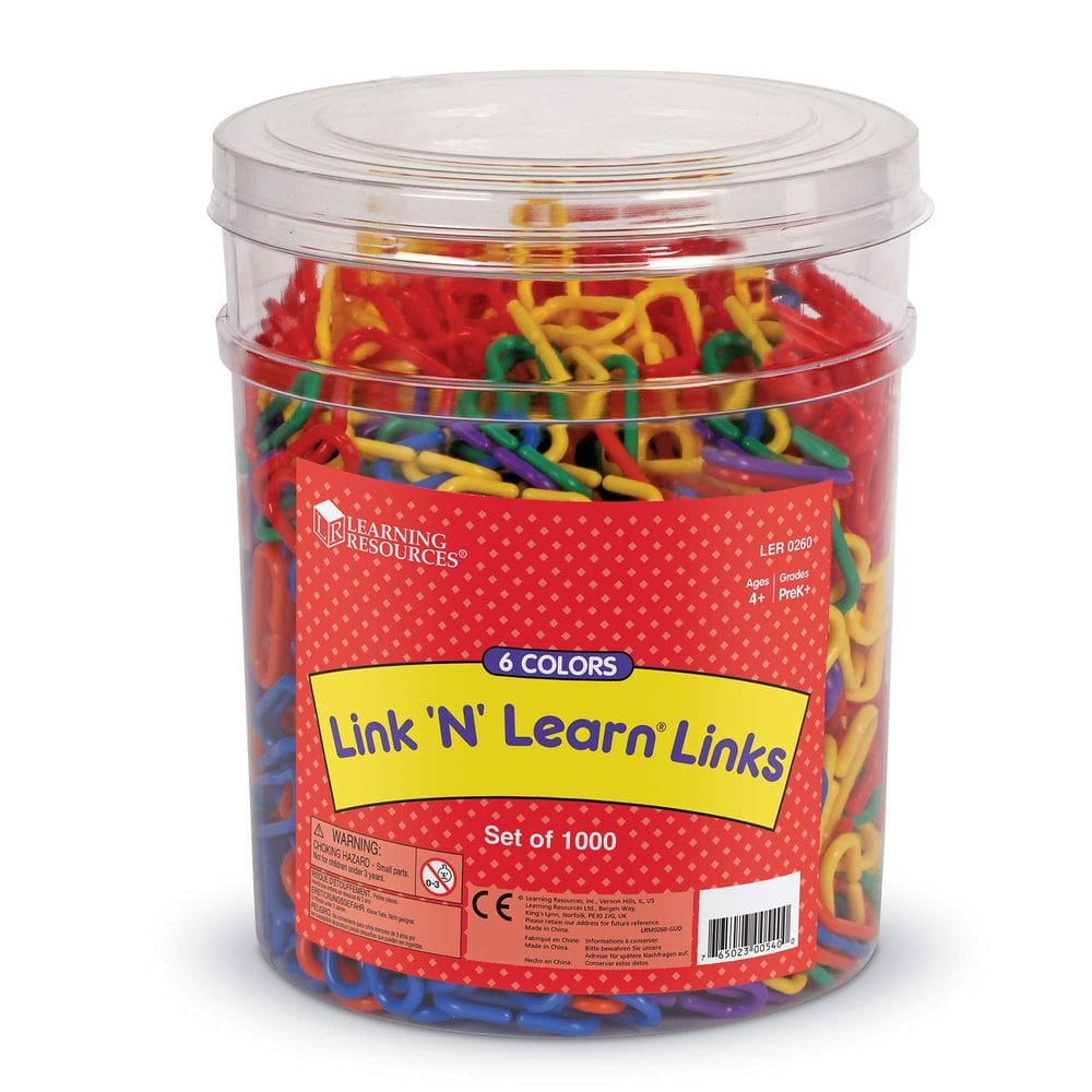 Recurso de aprendizagem de brinquedos Rainbow Link `n` Learn Links 1000 unidades