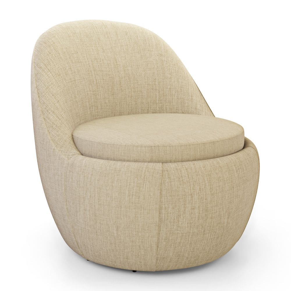 Poltrona Orgânica Living Memphis Fixa Linho Bege - Abmaza