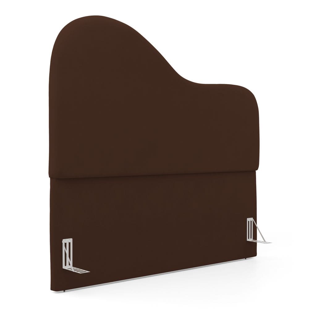 Cabeceira Orgânica Cama Box King Size Sea 195cm com Frame Suede Marrom - Abmaza