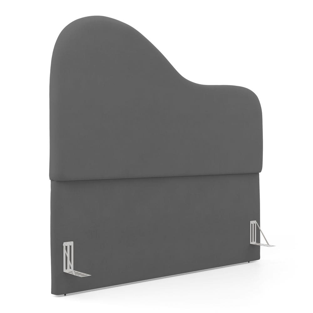 Cabeceira Orgânica Cama Box Casal Padrão Sea 140cm com Frame Suede Cinza - Abmaza