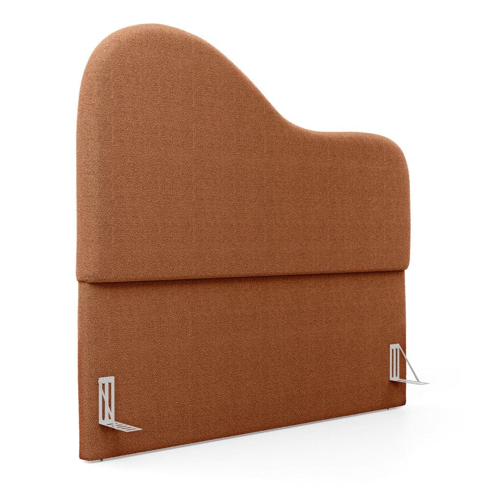 Cabeceira Orgânica Cama Box Casal Padrão Sea 140cm com Frame Bouclé Terracota - Abmaza