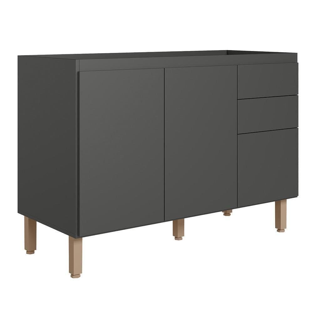 Balcão De Cozinha Acácia Touch 120cm Chumbo Sem Tampo - Nicioli Chumbo