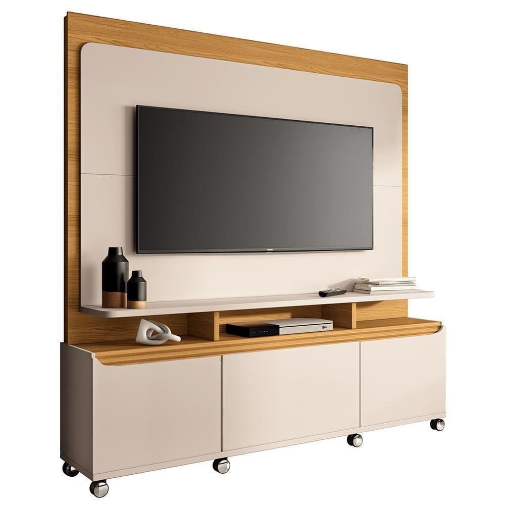 Estante Home Theater Quantum Off White-cinamomo Para Até 70? - Hb Móveis Off White-cinamomo