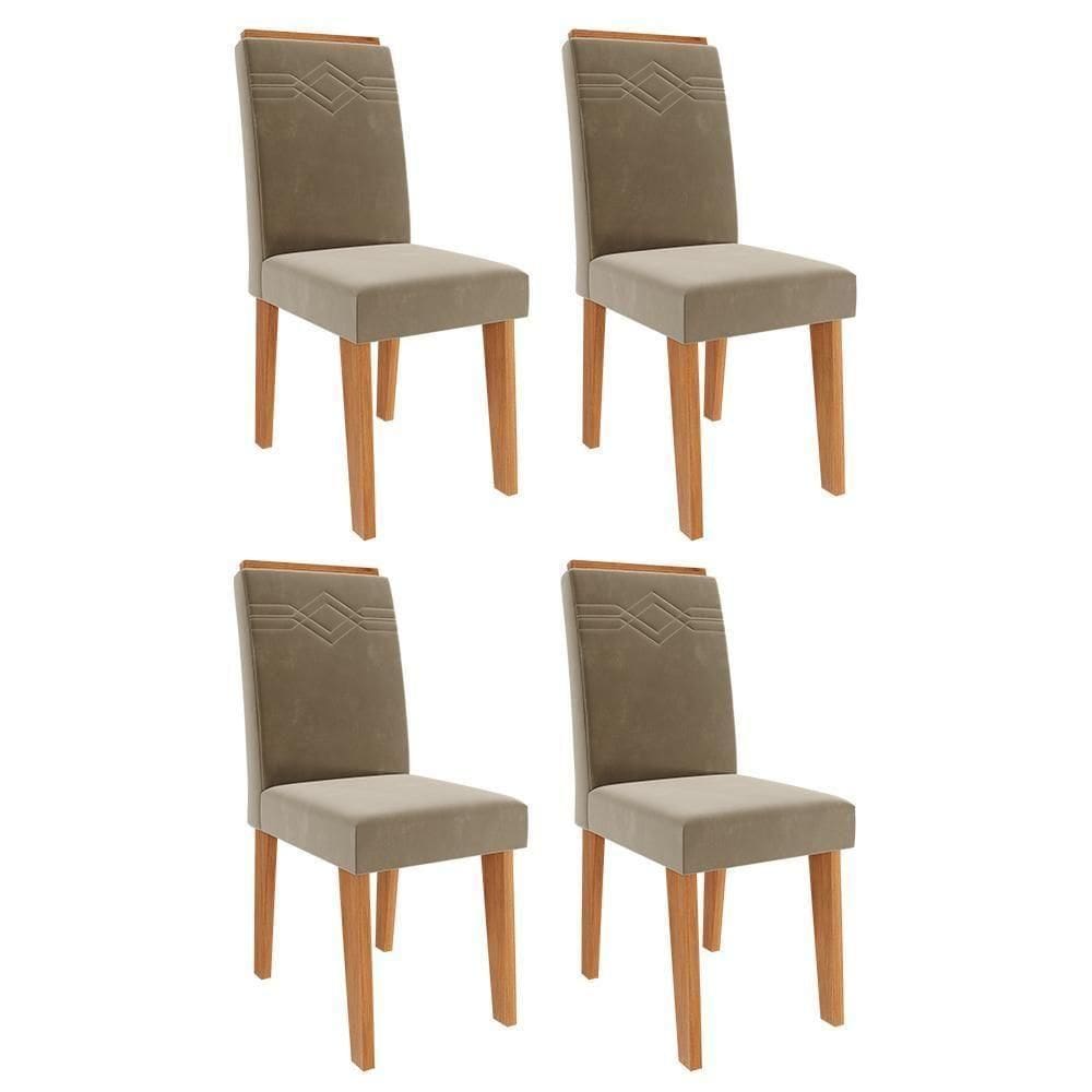 Conjunto 4 Cadeiras Taís Cinamomo-suede Joli - Cimol Móveis Cinamomo-suede Joli