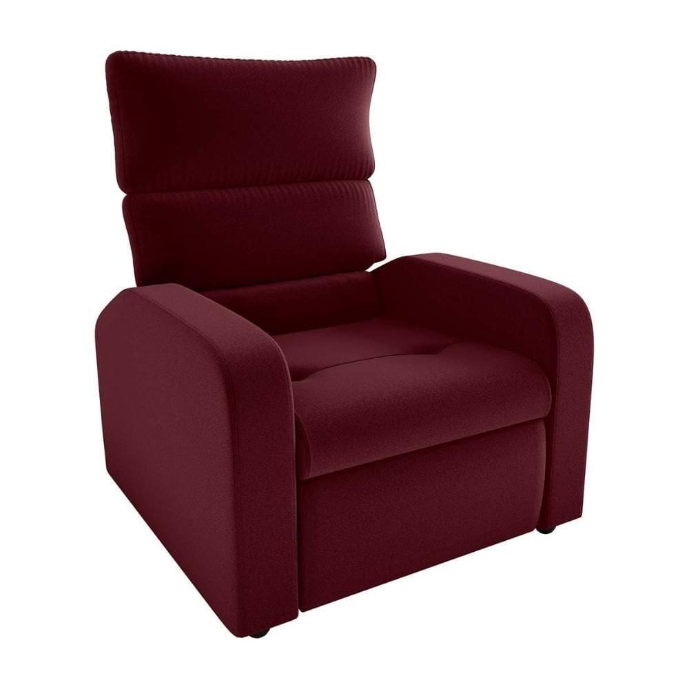 Poltrona Do Papai Reclinável Kwid Matrix Veludo Vermelho