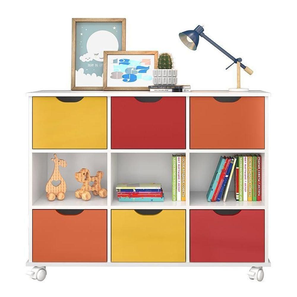 Nicho Organizador 1478 Com 6 Gavetas Branco-colorido - Qmovi Branco-colorido