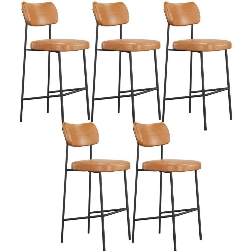 Kit 05 Banquetas Alta Bar Cozinha Sala De Jantar Preto Melina L02 Couríssimo Whisky - Lyam Decor