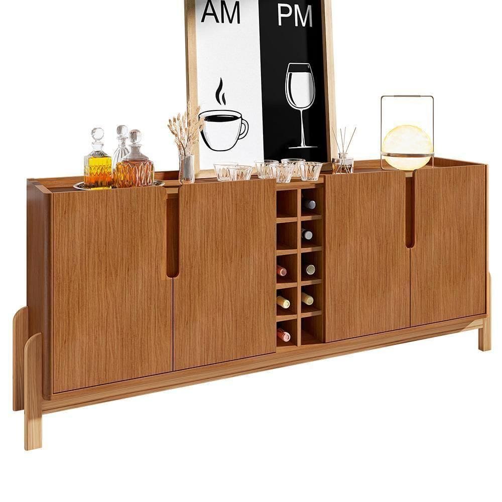 Buffet Aparador Lizz 190cm 4 Portas Com Adega Cedro - Casa D Cedro
