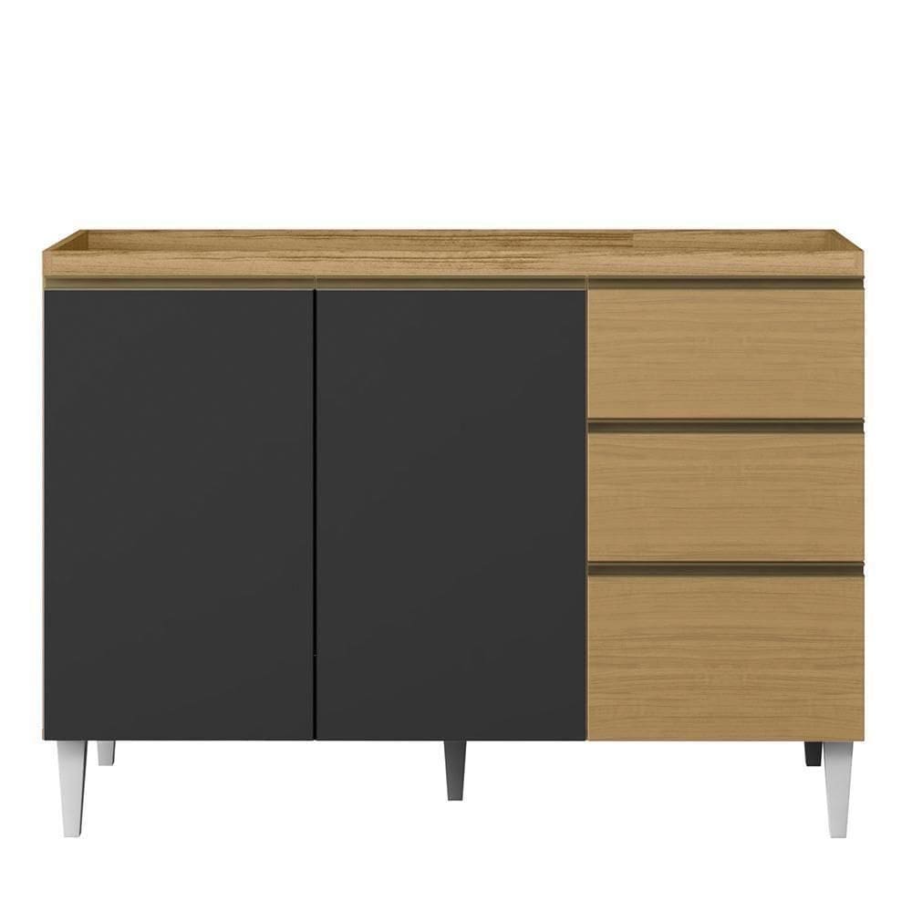 Balcão De Cozinha Sophia Clara 120cm Atacama-grafite Sem Tampo - Aramóveis Atacama-grafite