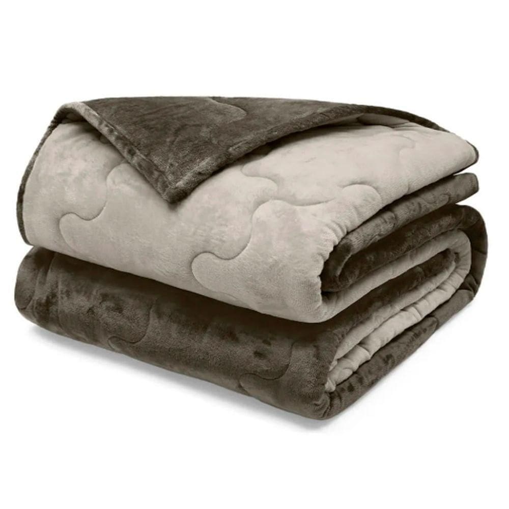 Edredom Buettner Solteiro Plush Flannel 100% Poliéster Dupla Face 160mx240m Chocolate Escuro E Chocolate Claro