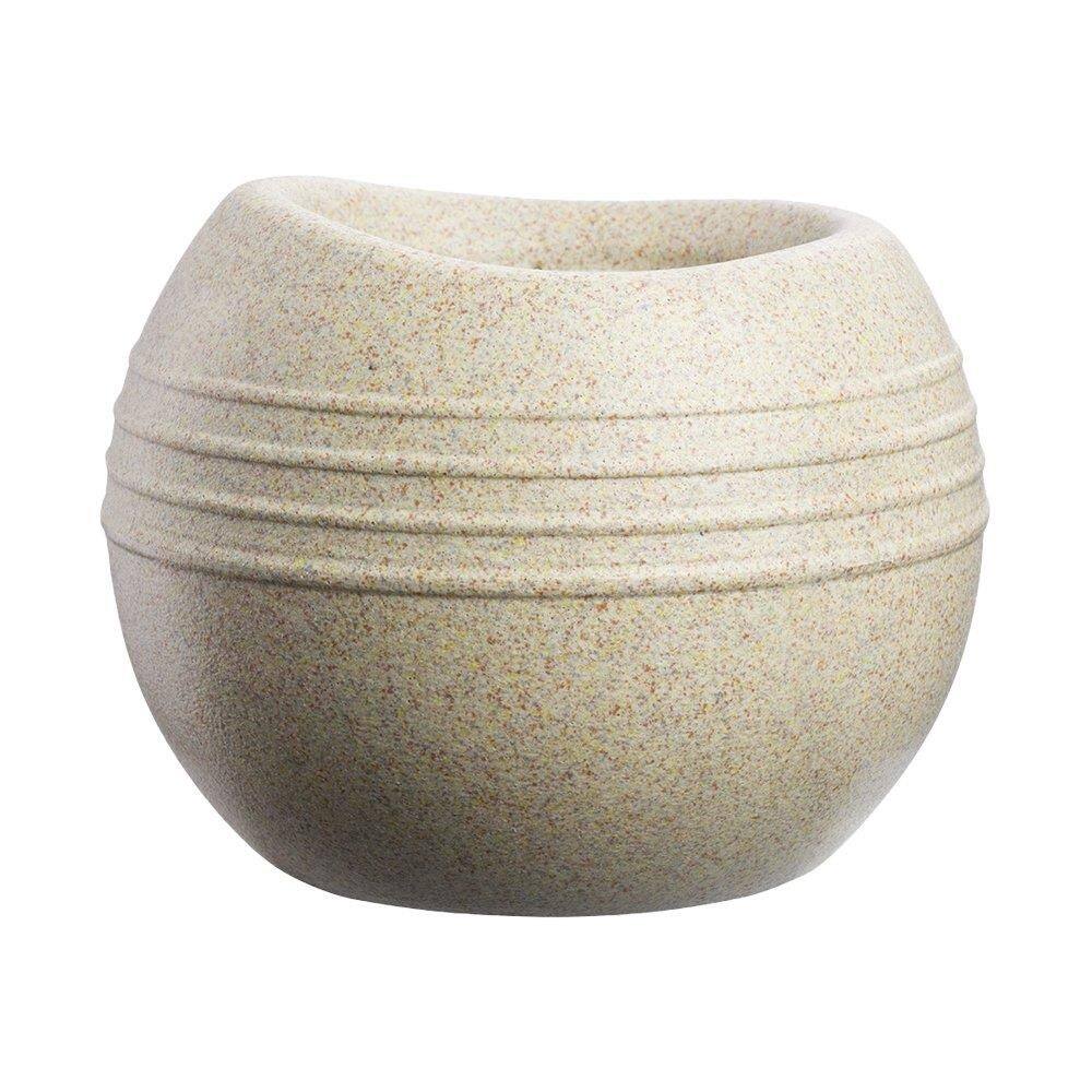 Vaso Jardim Redondo Afort Búzios Terrano Bege 12cm - Embalagem com 6 Unidades