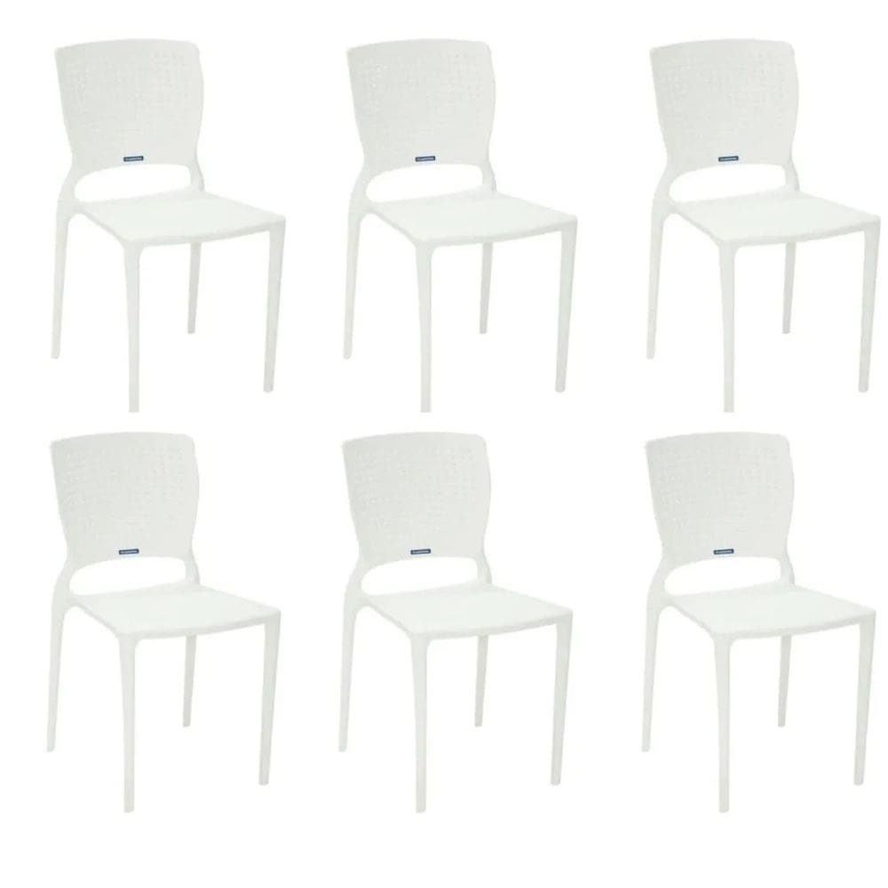 Kit 6 Cadeiras Safira Branca Tramontina 92048/010