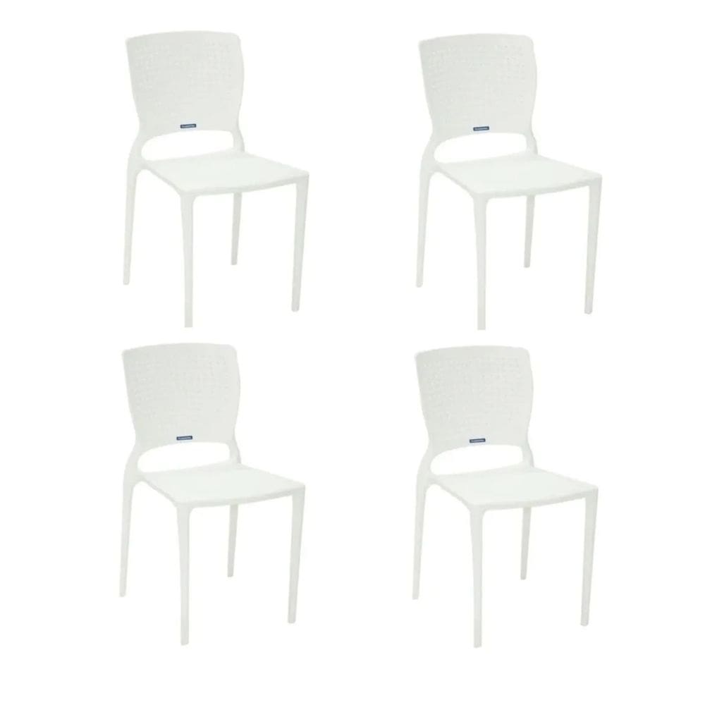 Kit 4 Cadeiras Safira Branca Tramontina 92048/010