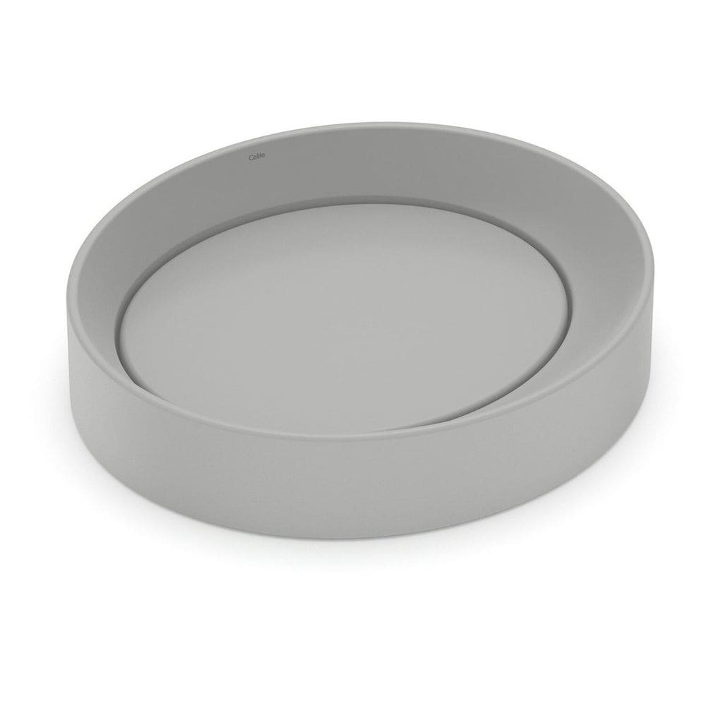 Cuba de Apoio Oval Sem Mesa 450cm x 400cm Design d5 Celite Stone