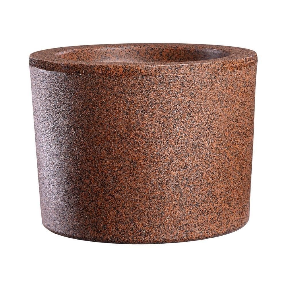 Vaso Jardim Redondo Afort Gramado Terrano Café 12cm - Embalagem com 6 Unidades