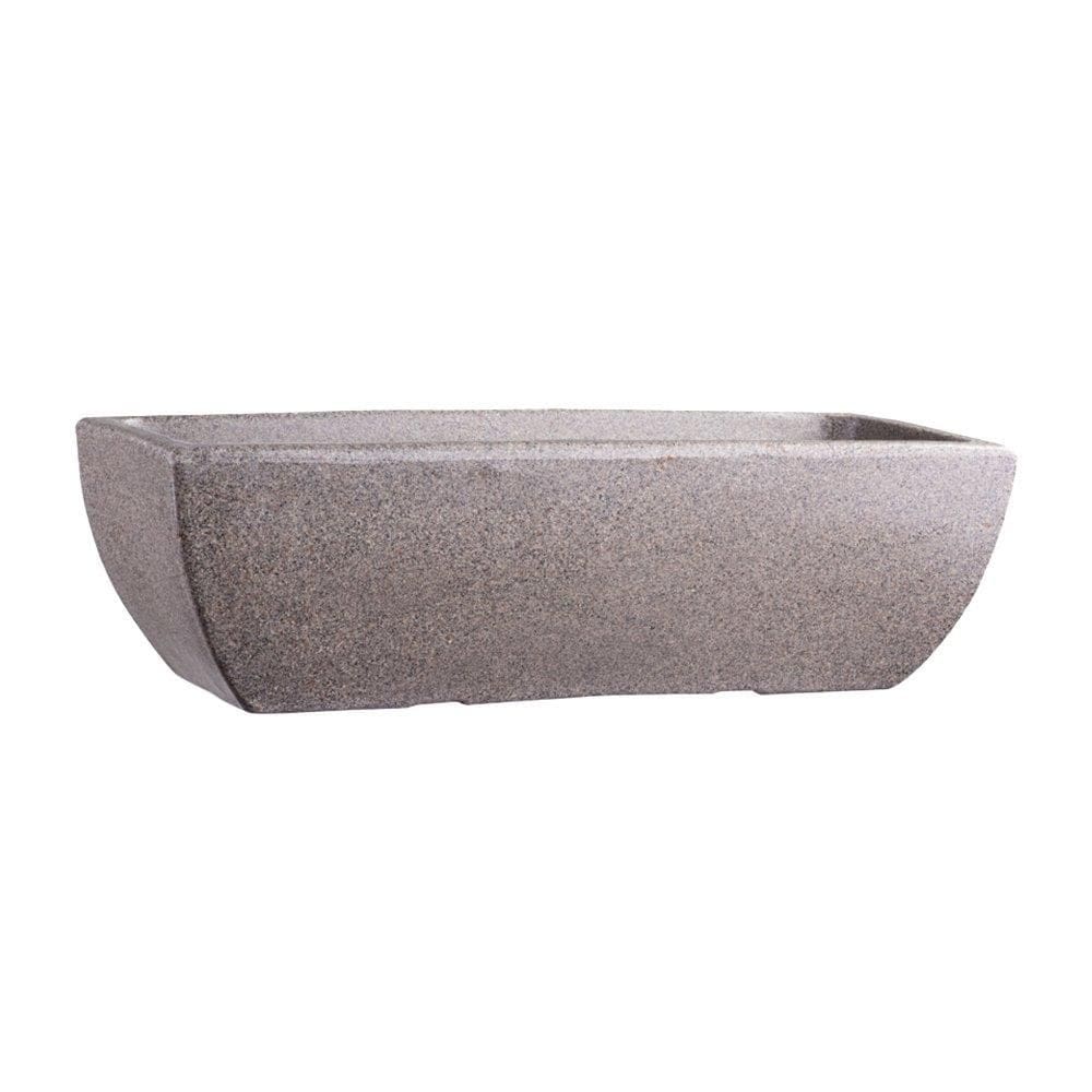 Vaso Jardineira Afort Tamara Pedra 60cm - Embalagem com 3 Unidades