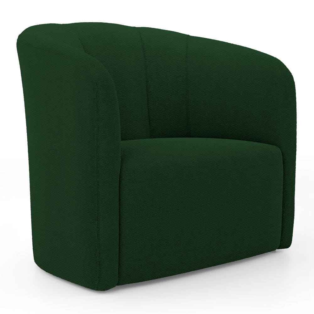 Poltrona Decorativa Living Abby Bouclê Verde - Abmaza