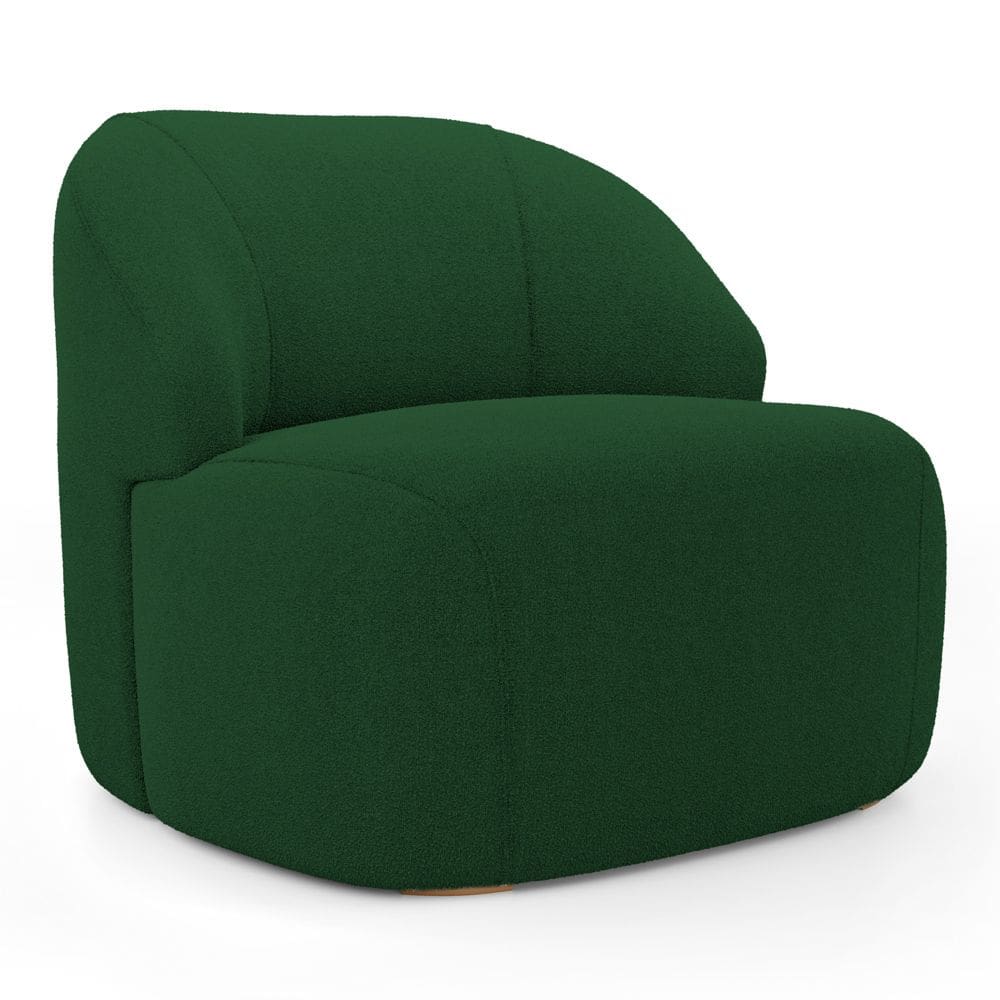 Poltrona Decorativa Living Kaya Orgânica Bouclê Verde - Abmaza