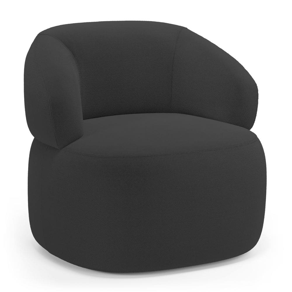 Poltrona Orgânica Giratória Living Glee Bouclê Grafite - Abmaza