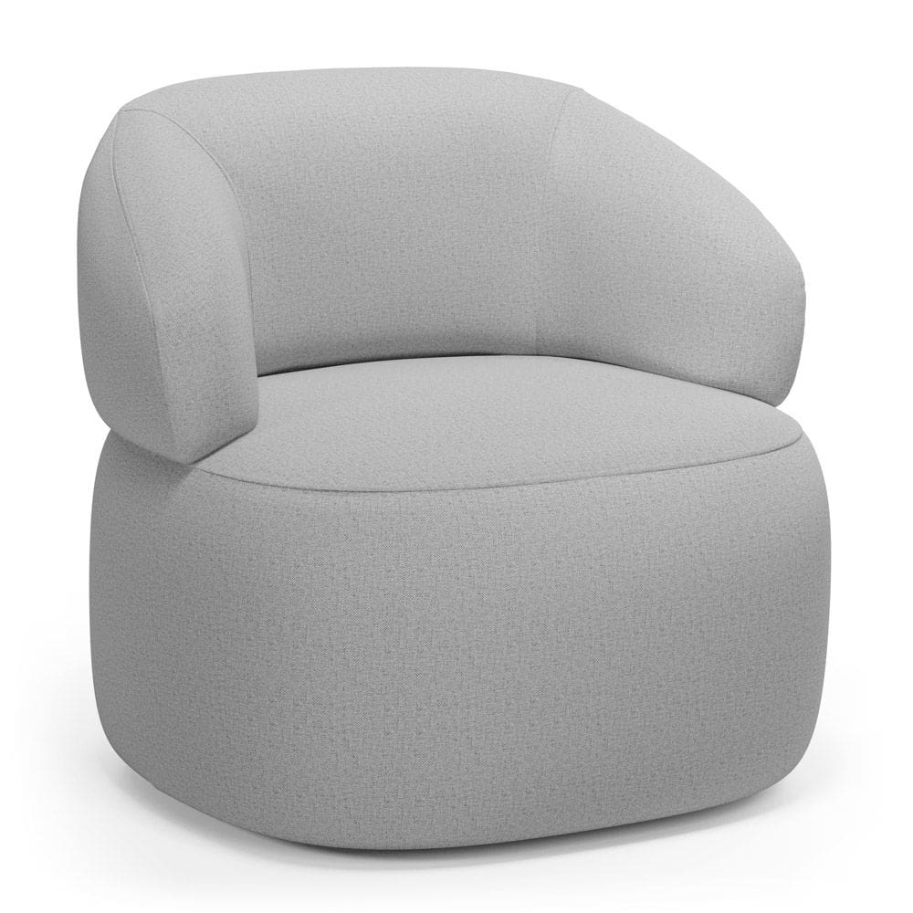 Poltrona Orgânica Giratória Living Glee Linho Cinza - Abmaza