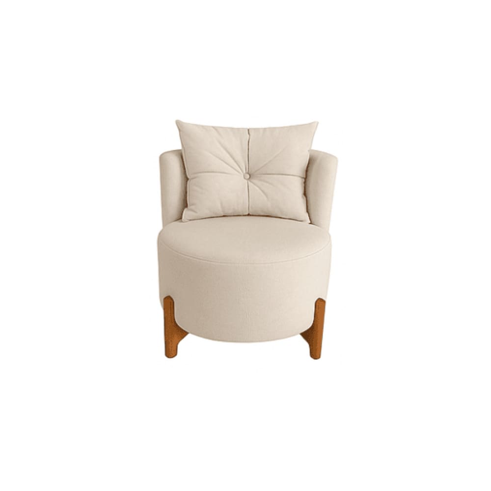 Poltrona Orgânica Curva Luna Boucle Bege - Montanaris Decor