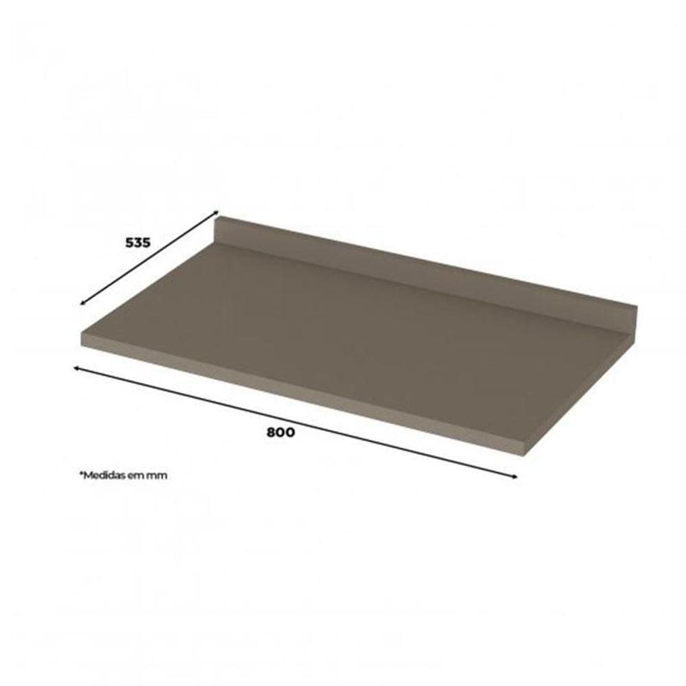 Balcão 2 Portas 80cm Duna-cristal Com Tampo Connect - Móveis Henn Duna-cristal