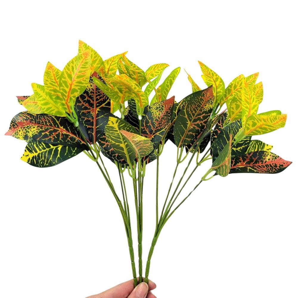 Kit 3 Croton Artificial Buquê Planta Artificial Permanente