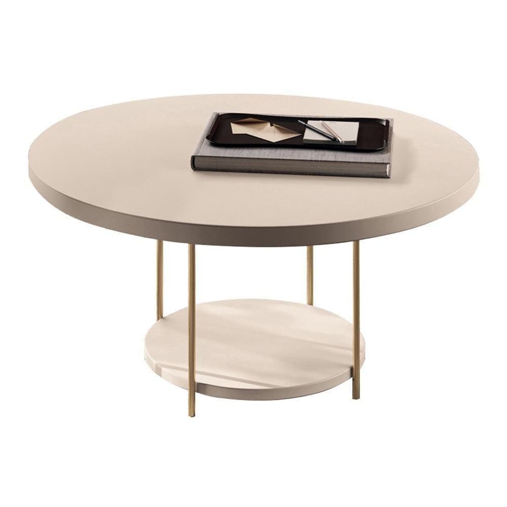 Mesa De Centro Sky Redonda Off White Com Tampo Mdf - Hb Móveis Off White