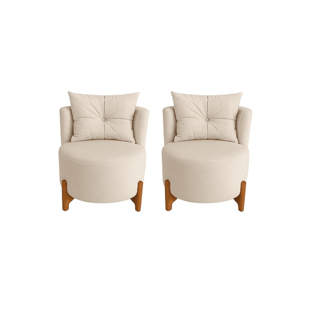 Kit 2 Poltronas Orgânica Curva Luna Boucle Bege - Montanaris Decor