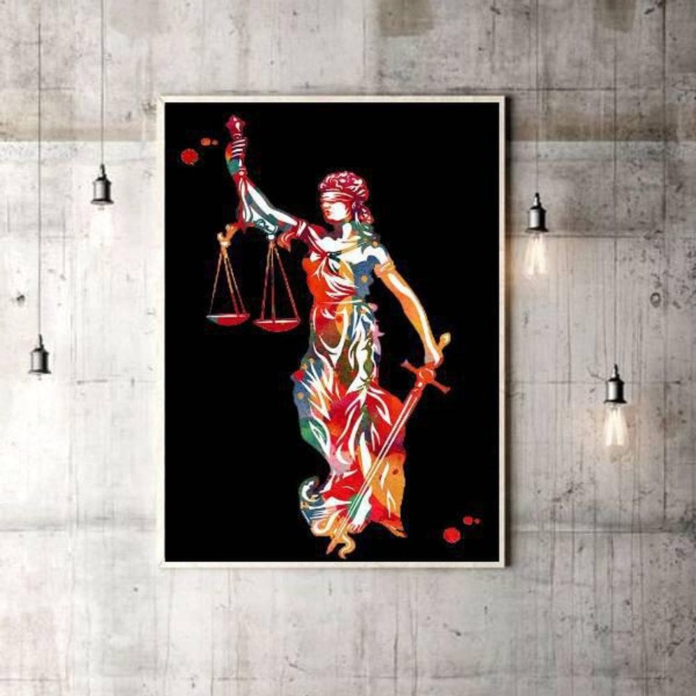 Quadro Deusa Da Justiça 24X18Cm