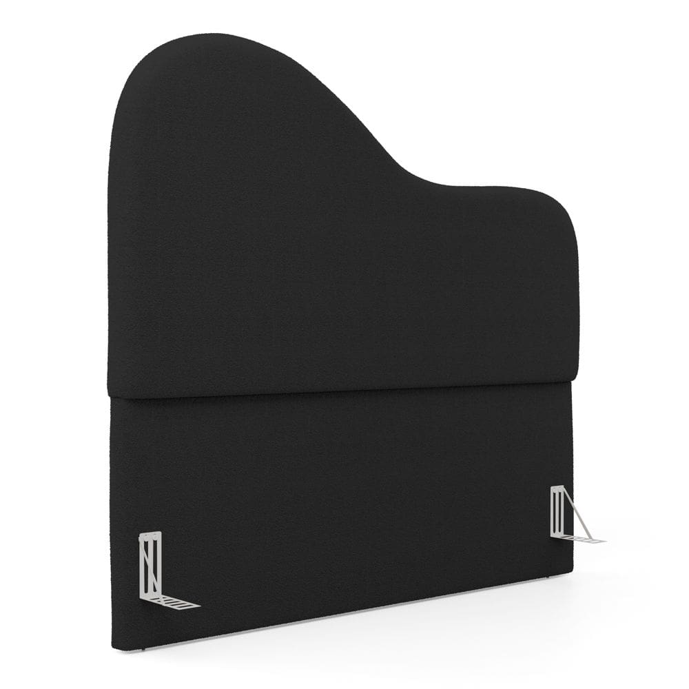 Cabeceira Orgânica Cama Box Casal Padrão Sea 140cm com Frame Bouclé Preto - Abmaza