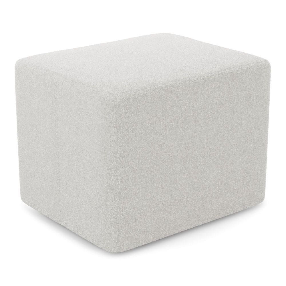 Puff Decorativo Living Yumi Retangular 60cm Bouclê Off White - Abmaza