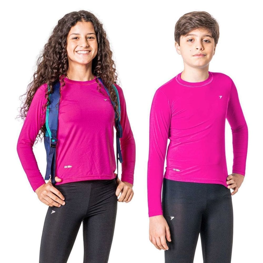 Camiseta Protecao Uv 50+ Poliamida M/L 04125-Ro - Rosa Pp